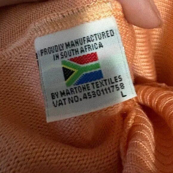 Como house Italy, size Large men’s Peach Argyle Sweater with extra long sleeves - Picture 4 of 6